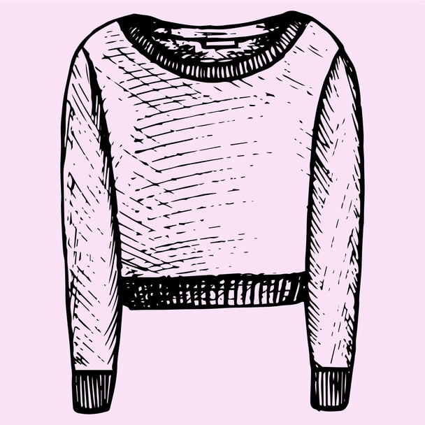 women's sweatshirt, doodle style - Vector, Image