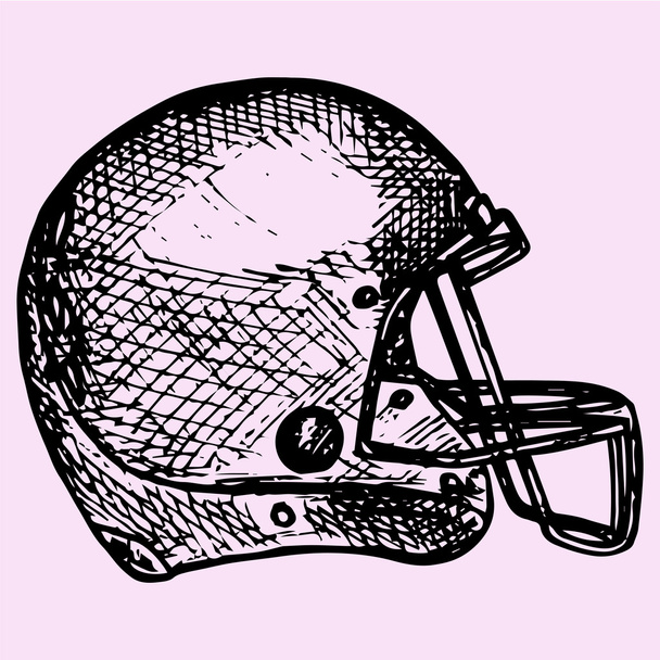 Αμερικανικό ποδόσφαιρο κράνος, doodle στυλ - Διάνυσμα, εικόνα
