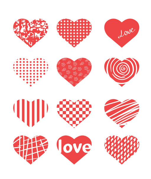Valentine day theme different hearts - Vektor, Bild