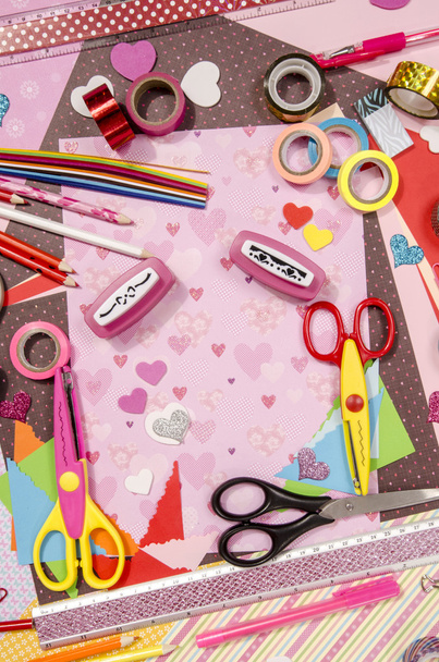 Arts and craft supplies for Saint Valentine's.  - Фото, изображение
