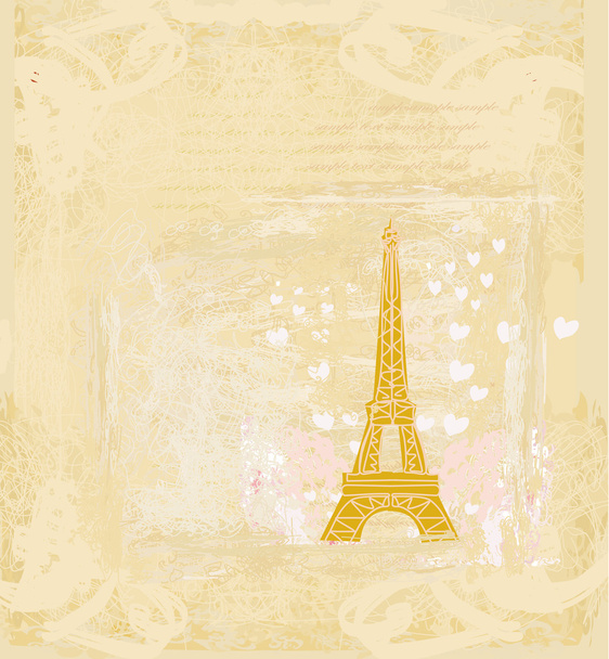 Vintage retro Eiffel card - Фото, изображение
