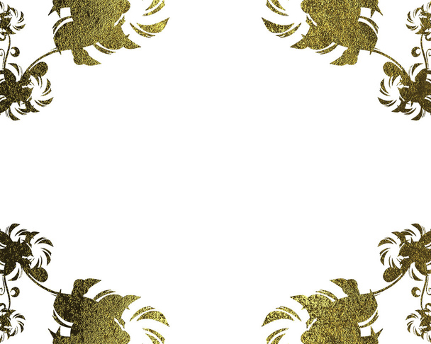 gold frame on white background. Element for design. Template for design. copy space for ad brochure or announcement invitation, abstract background. - Φωτογραφία, εικόνα