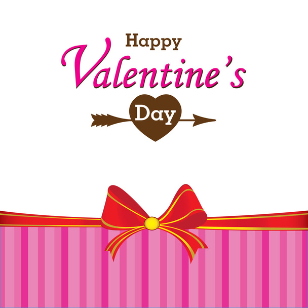 Valentine's Day and gift on white and pink background. Vector Valentine's Day on colorful background. - Vector, Image
