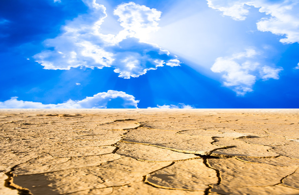 drought cracked desert landscape  - Photo, Image