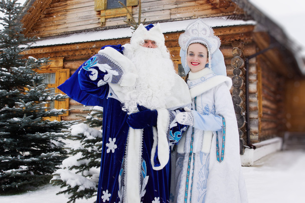 Russian Christmas characters: Ded Moroz (Father Frost) and Snegu - Photo, Image