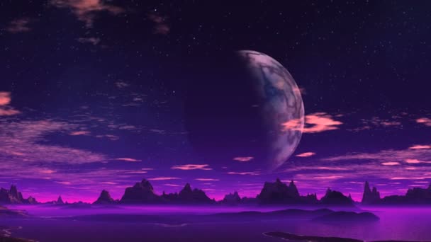 Fantastischer Planet und Mond - Filmmaterial, Video