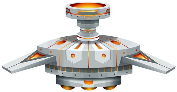 Круглый космический корабль с крыльями
 - Вектор,изображение