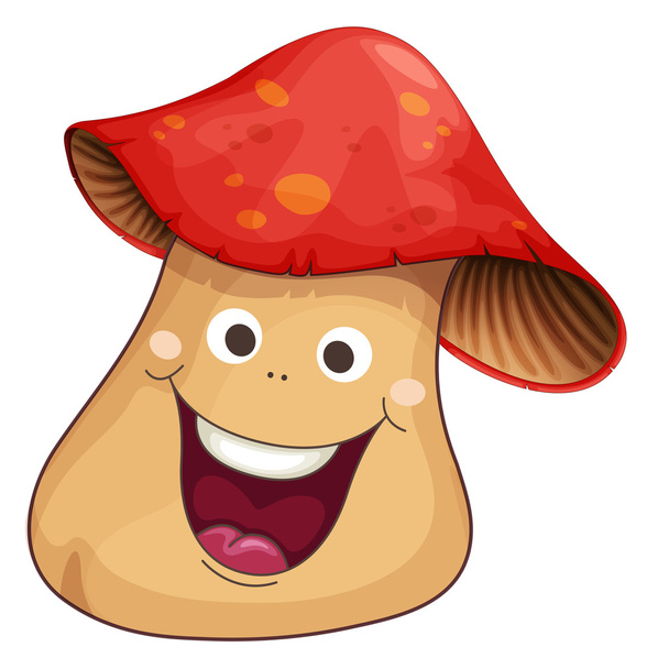 Červené houby s šťastný obličej - Vektor, obrázek