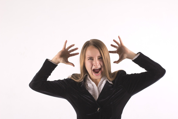 ビジネスの女性の叫び声 - 写真・画像