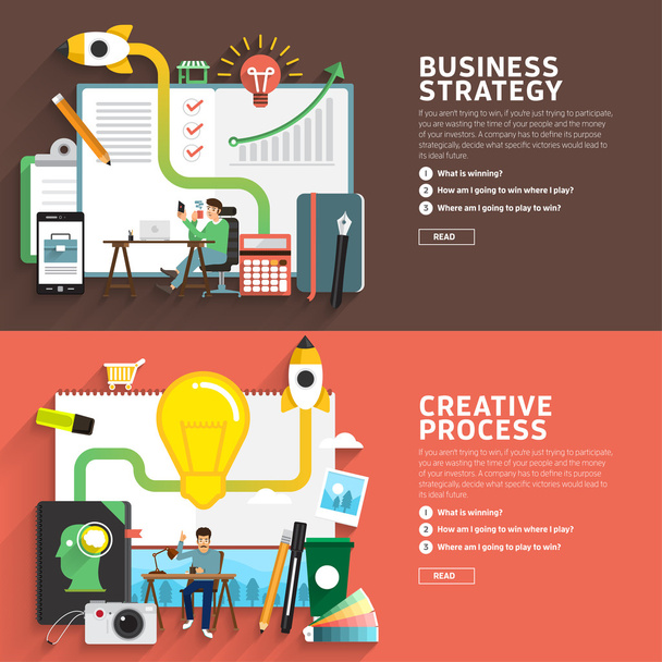 Estrategia empresarial y proceso creativo
 - Vector, imagen