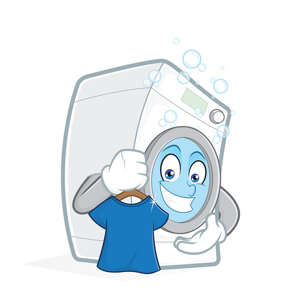 Wasmachine houden schoon t shirt - Vector, afbeelding