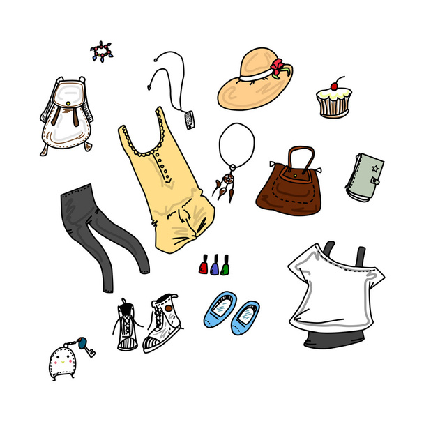 girl clothes style - Vector, Image