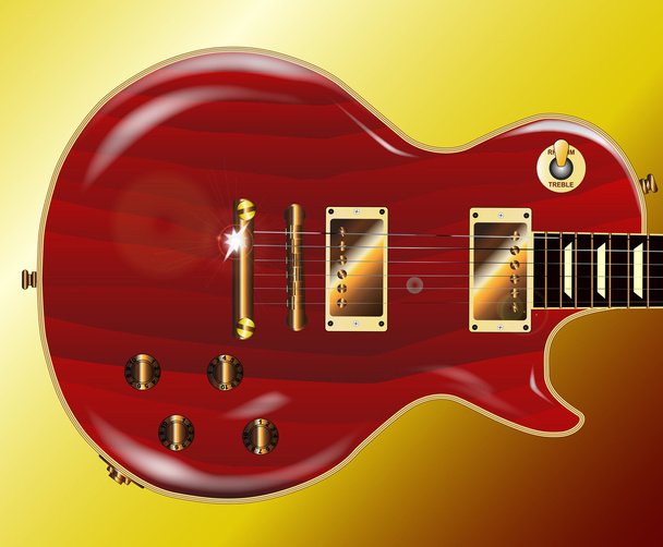 Κόκκινο κοκκιώδες κιθάρα - Διάνυσμα, εικόνα