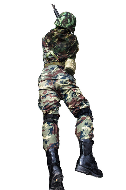 солдат с автоматом
 - Фото, изображение