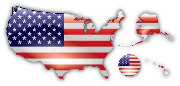 米国の詳細地図 - ベクター画像