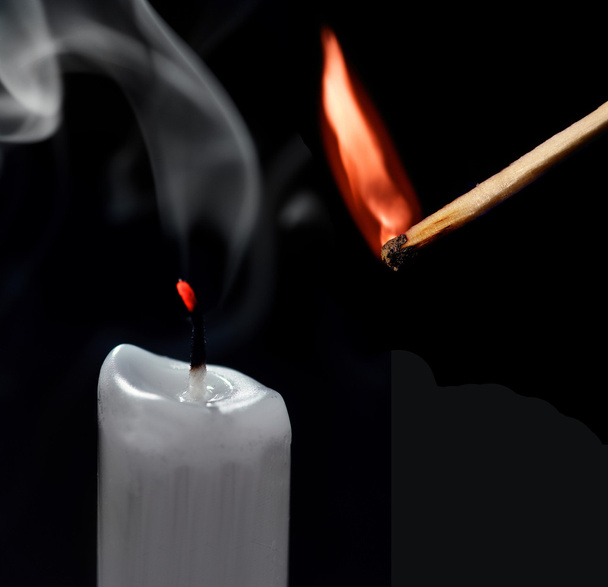 Match and candle - Fotoğraf, Görsel