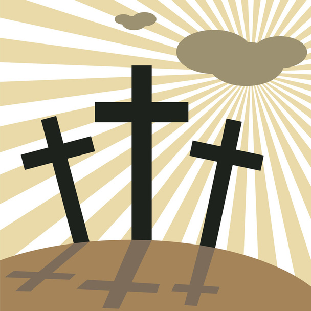Страсна п'ятниця Великдень день хрести - Вектор, зображення