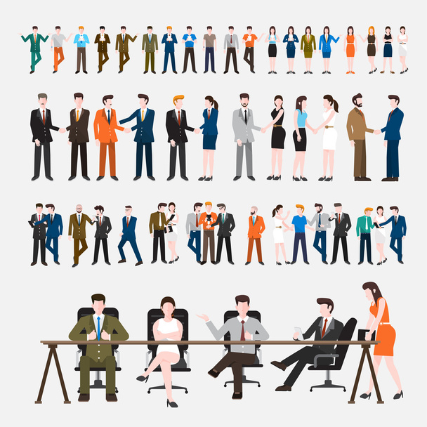 Предприниматели, действующие на рабочих местах
 - Вектор,изображение