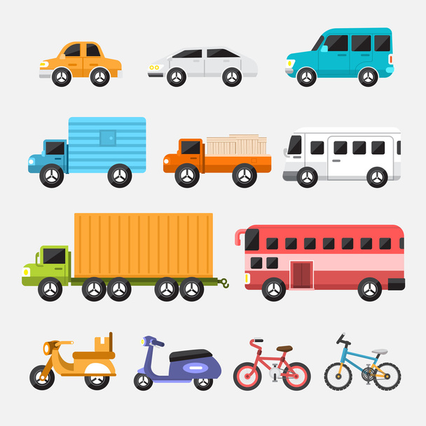 Iconos de coche conjunto concepto de transporte
 - Vector, Imagen