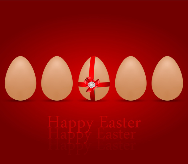 Vector greeting card with eggs, dedicated to Happy Easter - Vetor, Imagem