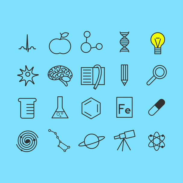 Set of science icons - Vector, Image
