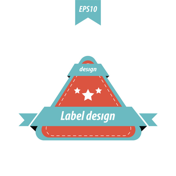 Design Triangle label red and blue color - Vetor, Imagem