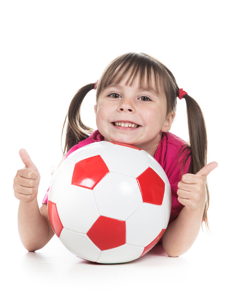 Little girl football player. - Φωτογραφία, εικόνα