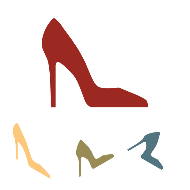 Woman shoe icon. Vector illustration set. - Vettoriali, immagini