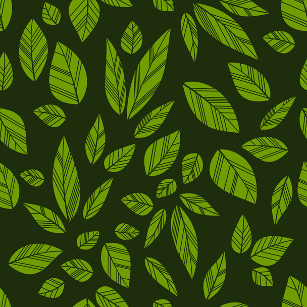 green seamless leaves - Vector, imagen