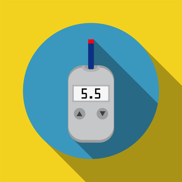 ölçme ve kan şekeri kontrolü için metre cihazı - Vektör, Görsel