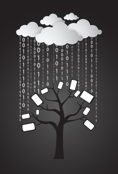 Illustration of clouds computing services. - Vektor, kép