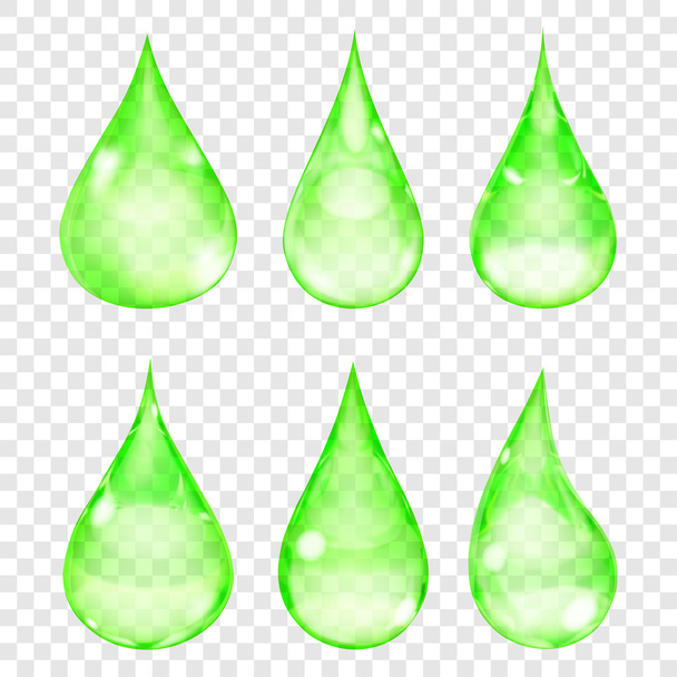 transparente grüne Tropfen - Vektor, Bild