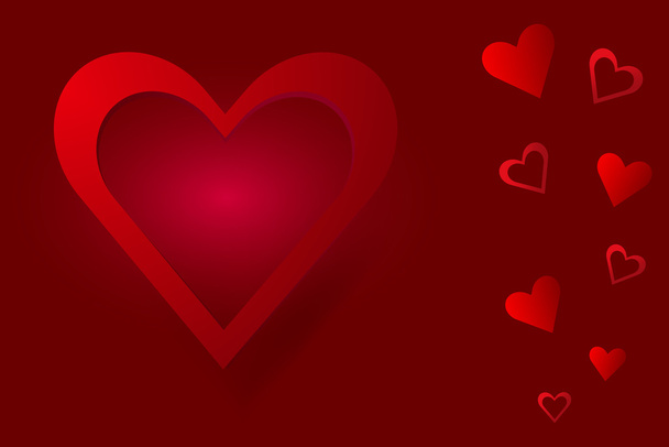 Simple love heart card - Vector, Image
