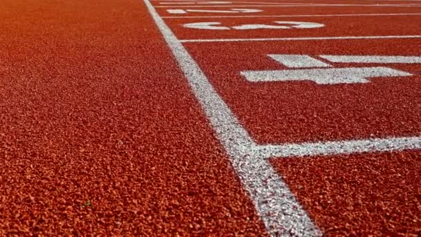 Running track with lanes on a stadium, dolly - Footage, Video