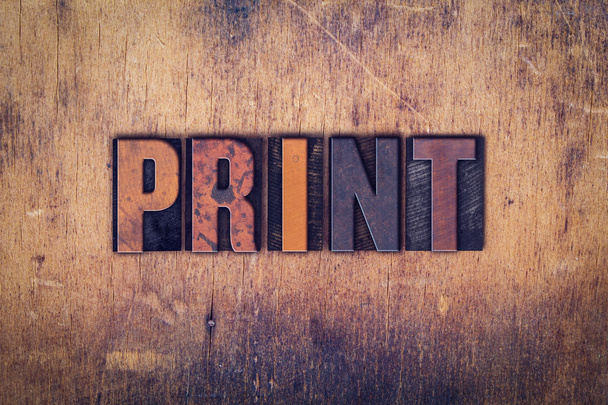 Druckkonzept Buchdruck aus Holz - Foto, Bild