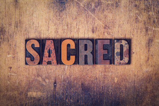 Sacred Concept Wooden Letterpress Type - Photo, Image