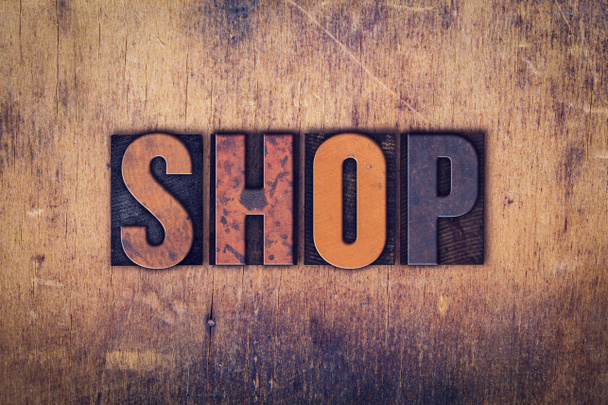 Shop Concept Wooden Letterpress Type - Photo, Image
