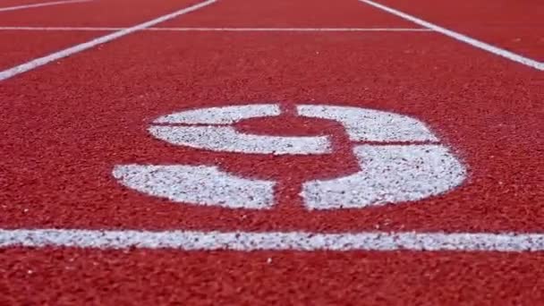 Countdown from 9 to 1. Lane numbers of a running track - Footage, Video