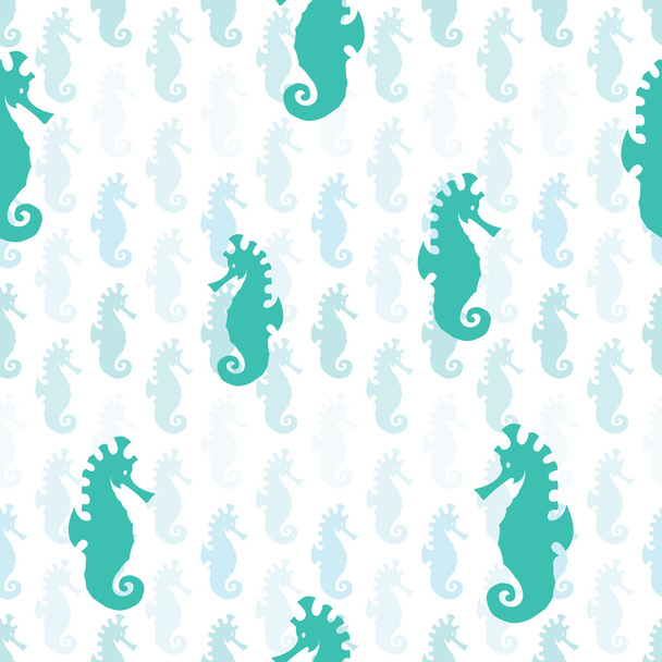 Sea horse vector art background design for fabric and decor. Sea - Vector, Image