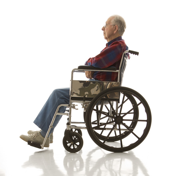 Elderly man in wheelchair. - Foto, Imagem