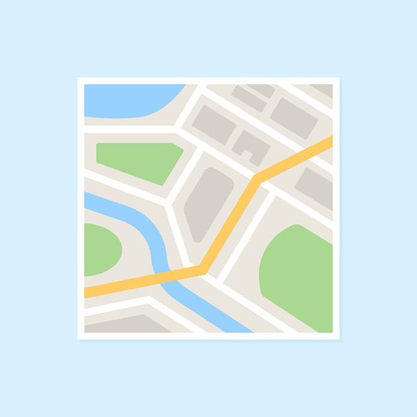 Flat City Map - Vektör, Görsel