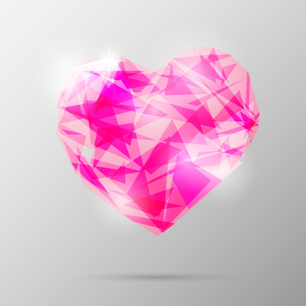 Future geometric heart. Abstract template. Vector illustration. - Vector, Image
