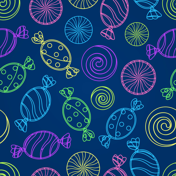 Candy Silholuette Seamless Pattern - ベクター画像