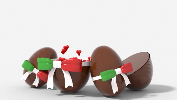 Huevo roto Pascua Italia con el corazón sorpresa
 - Metraje, vídeo
