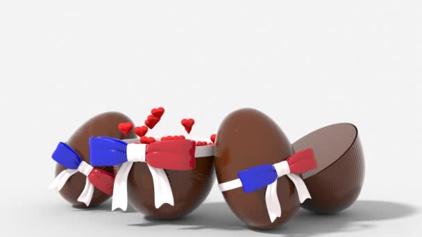Rozbité vajíčko Velikonočním Francie s překvapením srdce - Záběry, video