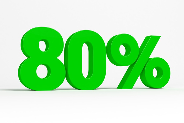 Vihreä 3d 80% tekstiä valkoisella taustalla. Katso koko joukko muita numeroita
. - Valokuva, kuva