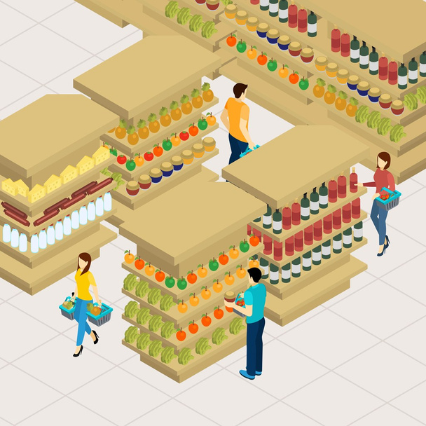 People Shopping Illustration - Vector, Image