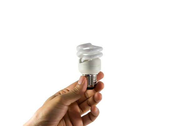 Electric bulb in hand - Foto, afbeelding