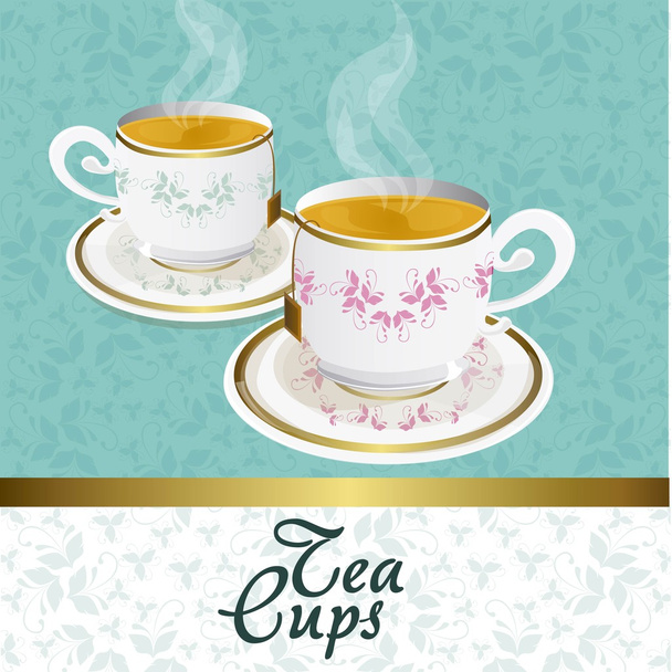 элегантный чай фон винтажный
 - Вектор,изображение