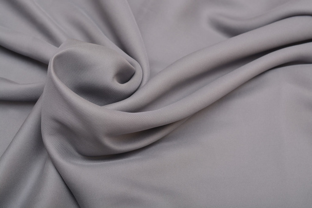 Shiny elegant silver satin silk fabric background - Foto, imagen